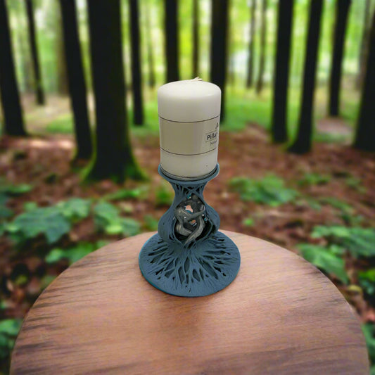 Blue Nature Pillar Candle Holder