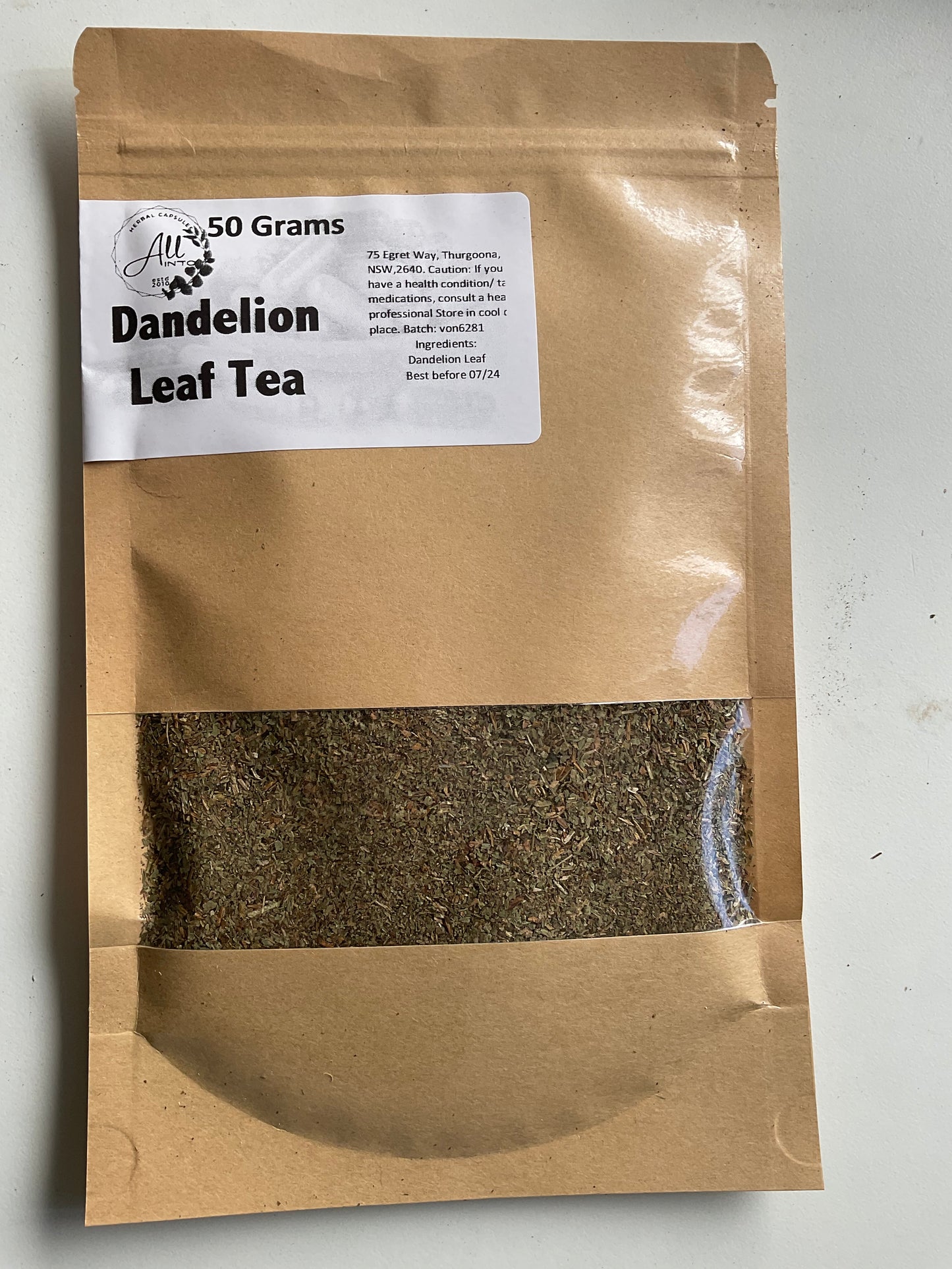 Dandelion Leaf Certified organic 50 Grams